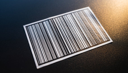 Barcode on a dark background. Selective focus. Shallow depth of fieldの素材