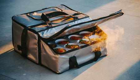 food in the restaurant on the street. Food delivery. Restaurant foodの素材