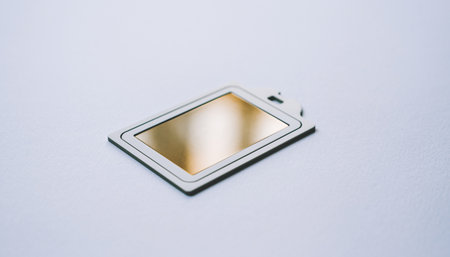 Close up view of a smartphone with blank screen isolated on white backgroundの素材