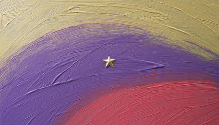 Painting close-up of a colorful abstract brushstrokes as backgroundの素材