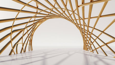 Abstract architecture background, 3d render illustration. Computer digital drawing.の素材