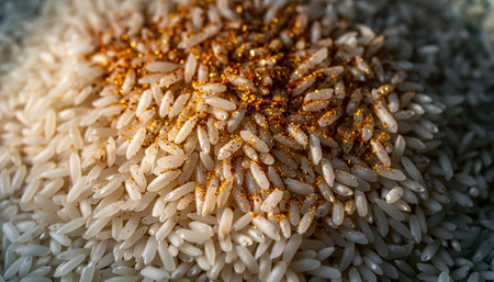 close up of rice grain in thai market,Thailand.の素材