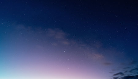 Night sky with stars and milky way. 3d render illustrationの素材