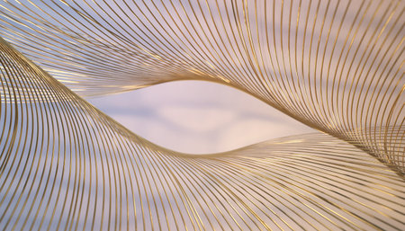 Abstract 3d rendering of wavy surface. Bended lines.の素材