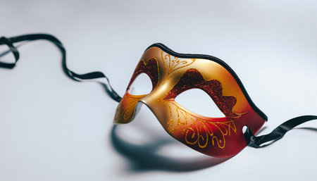 Venetian carnival mask on white background, close up.の素材