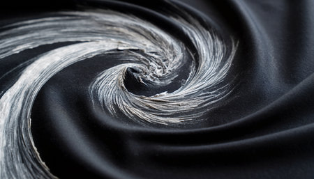 abstract background of black silk fabric with spiral pattern. studio shotの素材
