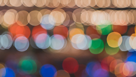 Abstract circular bokeh background of Christmaslight at night in cityの素材