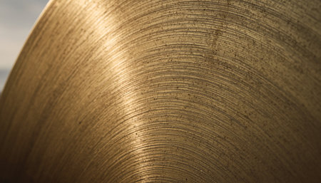 Details of the surface of a stainless steel drum. Selective focus.の素材