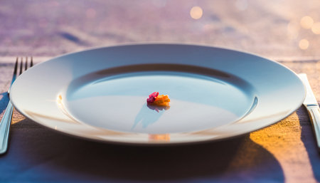Dish on a table in a restaurant. Selective focus.の素材