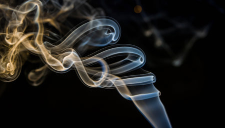 Abstract smoke on a black background. Shallow depth of field.の素材