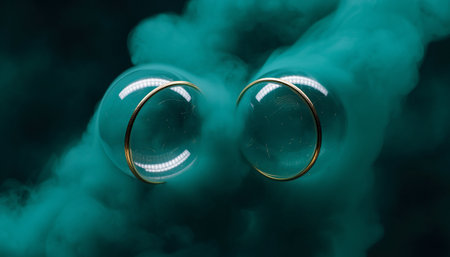 Pouring melted butter into a frying pan on a wooden table.の素材