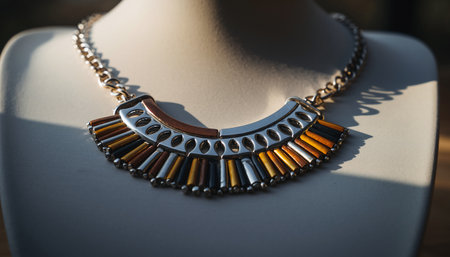 necklace on a mannequin in a shop window for womenの素材