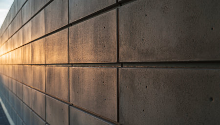 Close up of concrete wall texture background. Panoramic view.の素材