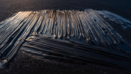 Close-up of a pile of polyethylene film on the floorの素材