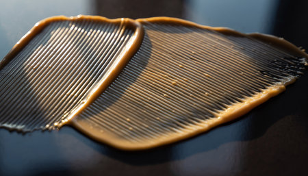 close up of a comb on a black background. Selective focusの素材