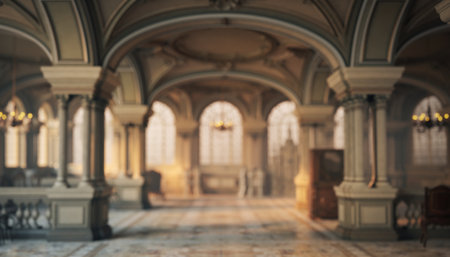 Blurred image of the interior of the building for background usage.の素材