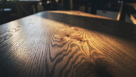 Wooden table in cafe - vintage effect style picture, selective focusの素材