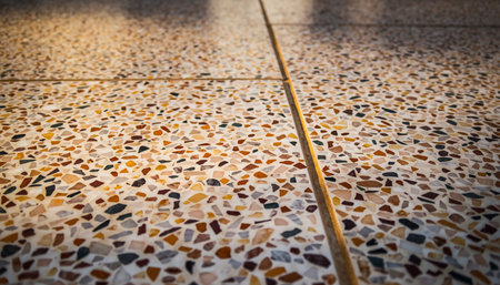 Close-up of a mosaic floor. Texture of ceramic tiles.の素材