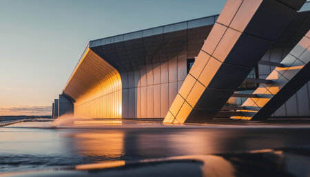 Heydar Aliyev Center at sunsetの素材