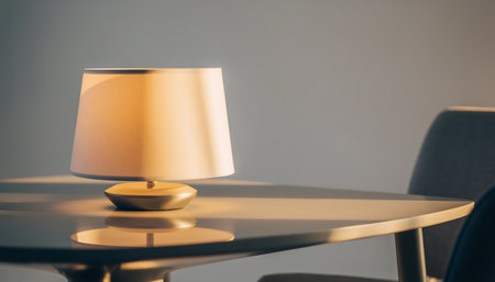 Table lamp decoration in living room interior - Vintage Light Filter and sunflare effectの素材