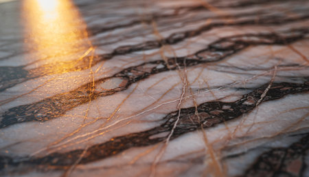 Close-up of a marble slab with a pattern of intertwined linesの素材