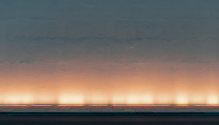 Sunset on the airport runway. 3d rendering and illustration.の素材