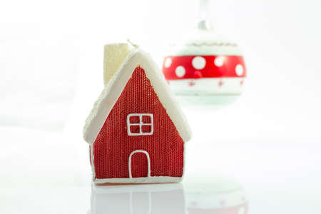 Decoration on white background representing a Christmas festivitiesの写真素材