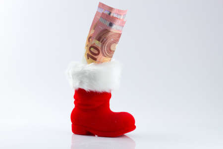 Decoration on white background representing a Christmas festivitiesの写真素材