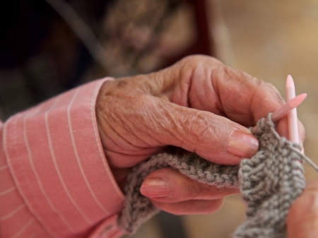 Granny knittingの写真素材