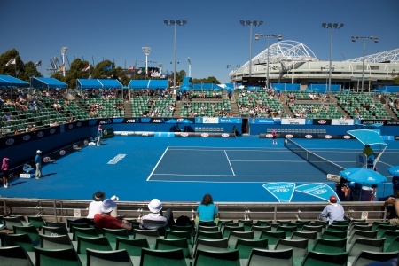 Australian Open Tennis Tournament, Rod Court Arena in the Background. Taken on the 25 January 2010 のeditorial素材