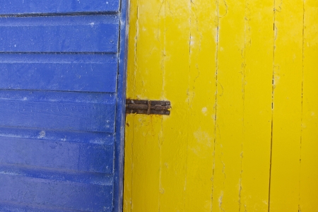 Brightly painted wooden hut, backgroundの写真素材