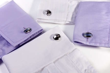 Cufflinks in a Assortment of Shirts Simple Designの写真素材