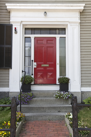 Red Door, Home in Boston, USAの写真素材