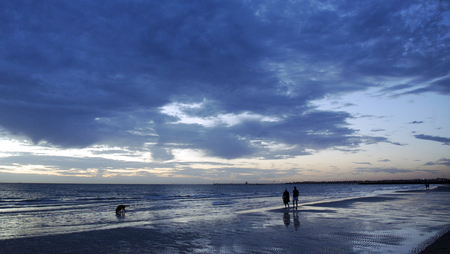 Sunset on the Beachの写真素材
