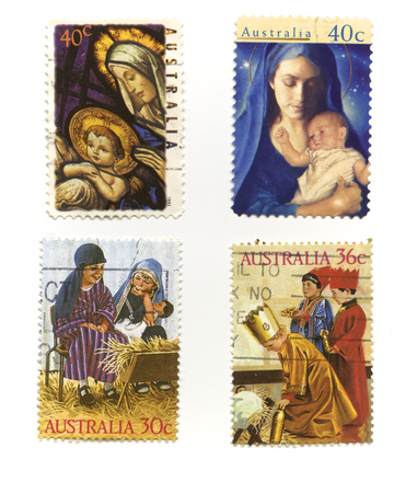Christmas Stamps, Australiaのeditorial素材