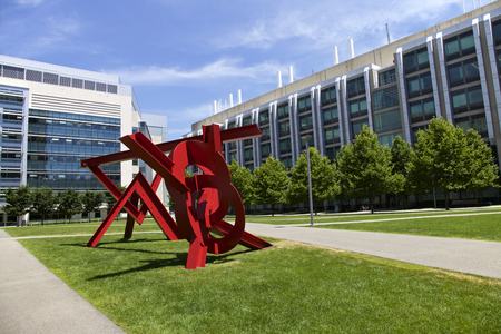 Modern red sculpture, Boston, USAのeditorial素材
