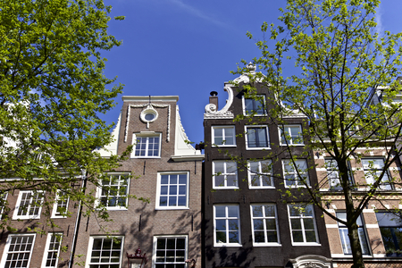 Famous architecture of Amsterdam, Netherlands, Europeの写真素材