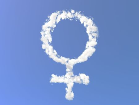 Female symbol cloudsの写真素材