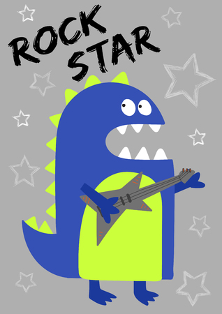 cute cartoon dinosaurのイラスト素材