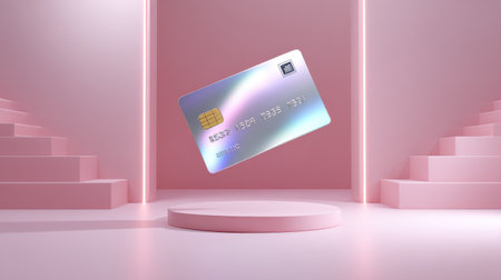 Explore the cutting-edge design and features of a modern credit card highlighting security and convenience.の素材
