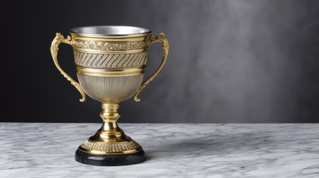 A gleaming trophy captures the essence of triumph in an elegant and luxurious environment.の素材