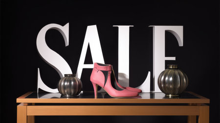 Discover the latest pink shoe sale featuring trendy styles in a stylish urban setting.の素材