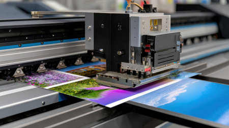 Explore the high-tech world of printing with cutting-edge machinery at work.の素材