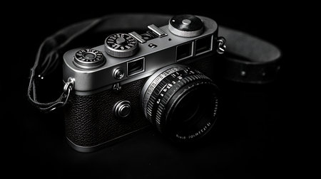 Explore the charm of a vintage camera showcasing its timeless design and the art of photography.の素材