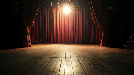 A captivating glimpse of a theater stage ready for a spectacular performance.の素材