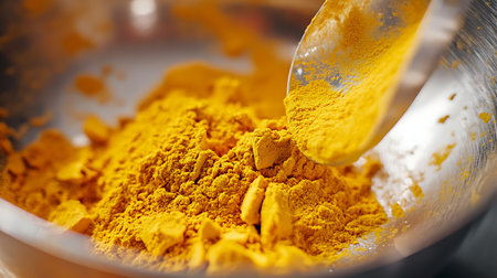 Discover the vibrant world of turmeric and its culinary importance in bright kitchen settings.の素材
