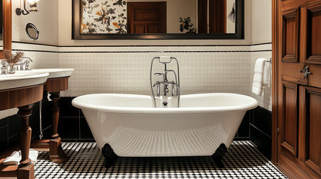 Discover a stunning bathtub setup that enhances bathroom elegance with a modern aesthetic.の素材