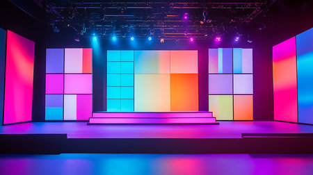 Dynamic stage lighting display event venue visual content modern environment creative viewpointの素材