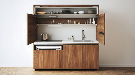 Modern kitchen design contemporary home interior photography minimalist environment aesthetic viewpointの素材