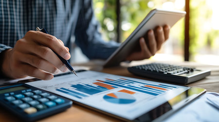 Explore effective financial analysis strategies to drive growth in a modern office setting.の素材